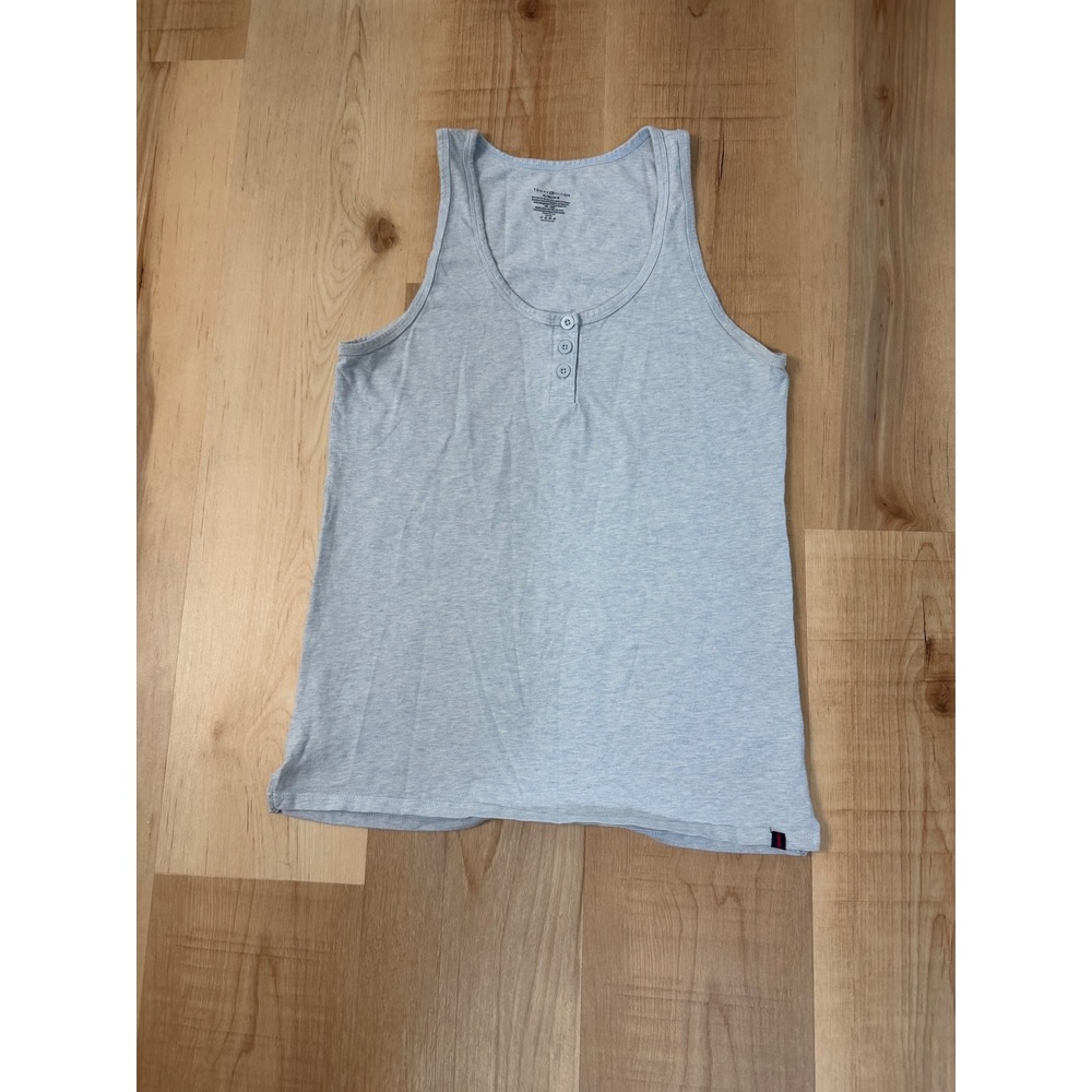 Tommy Hilfiger Girls Light Blue Henley Tank Top Size XL 14-16 Sleeveless Knit